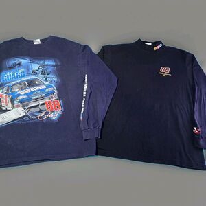 Lot 2 Dale Earnhardt Jr #88 NASCAR Chase Authentics Long Sleeve Shirts L & XL
